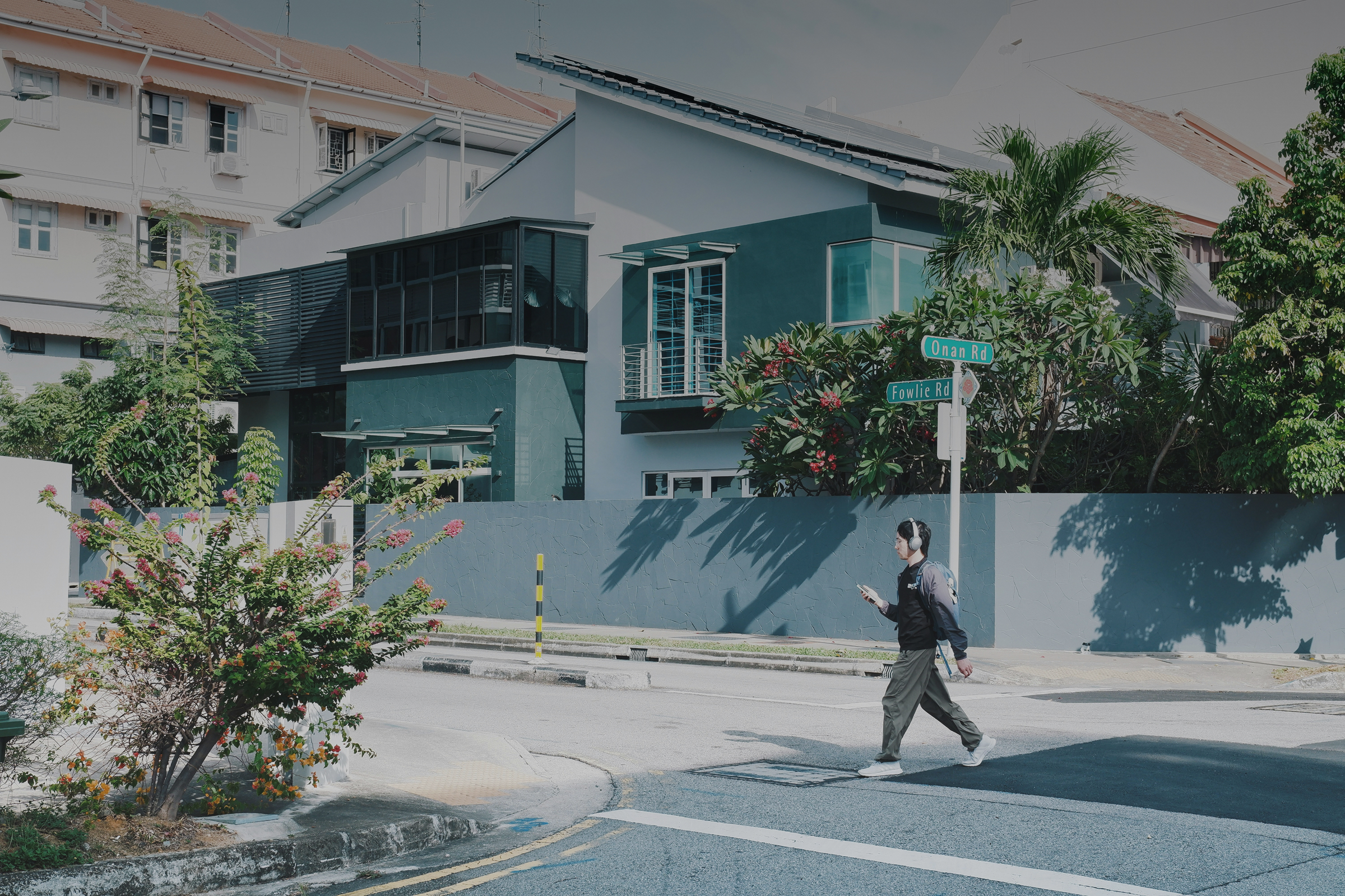 Singapore landed homes among trees